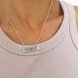 Model Wears Lisa Angel Handmade Personalised Acrylic Bar Name Necklace