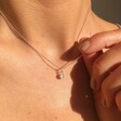 Model Wears Lisa Angel Ladies' Personalised Family Member Birthstone Charm Necklace