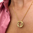 Model Wearing Lisa Angel Ladies' Personalised Russian Ring Necklace