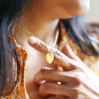 Model Wearing Lisa Angel Ladies' Personalised Sterling Silver Birth Flower Heart Necklace