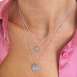 Lisa Angel Ladies' Personalised Sterling Silver Layered Disc Necklace on Model