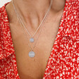 Model Wears Lisa Angel Ladies' Personalised Sterling Silver Layered Disc Necklace