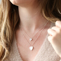 Personalised Sterling Silver Layered Heart Necklace