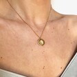 Model Wearing Lisa Angel Personalised Sterling Silver 'Your Fingerprint' Disc Necklace