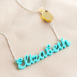 Lisa Angel Personalised Handmade Blue Acrylic Name Necklace