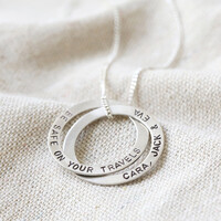 Men's Large Sterling Silver Interlocking Rings Necklace