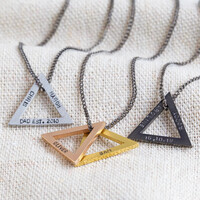 Men's Personalised Triangle Pendant Necklace
