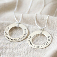 Men's Personalised Sterling Silver Flat Disc Necklace