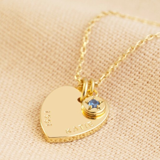 Personalised 30th Birthday Heart and Birthstone Necklace Lisa Angel Ladies' Personalised 30th Birthday Heart and Birthstone Necklace