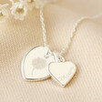 Lisa Angel Silver Personalised Birth Flower Double Heart Charm Necklace