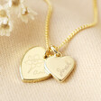 Lisa Angel Gold Personalised Birth Flower Double Heart Charm Necklace