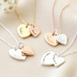 Lisa Angel Ladies' Personalised Double Heart Charm Necklace