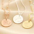 Lisa Angel Ladies' Personalised Engraved Birth Flower Disc Necklace