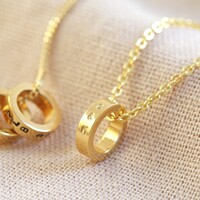 Personalised Gold Sterling Silver Bead Necklace