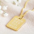 Lisa Angel Ladies' Personalised Gold Sterling Silver Tag Pendant Necklace