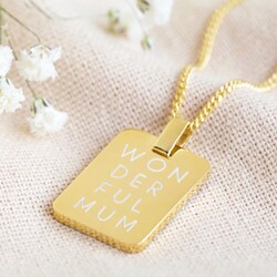 Personalised Gold Sterling Silver Tag Pendant Necklace