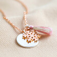 Lisa Angel Women's Personalised Handmade Disc and Snowflake Charm Necklace