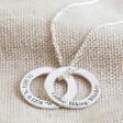 Lisa Angel Ladies' Personalised Large Sterling Silver Family Hoops Necklace