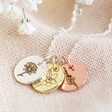 Lisa Angel Delicate Personalised Small Birth Flower Disc Charm Necklace
