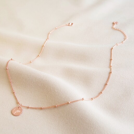 Lisa Angel Personalised Small Birth Flower Disc Charm Necklace