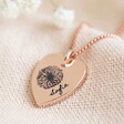 Lisa Angel Rose Gold Personalised Sterling Silver Birth Flower Heart Necklace