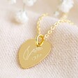 Lisa Angel Gold Personalised Sterling Silver Birth Flower Heart Necklace