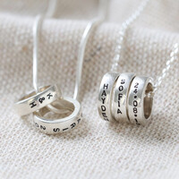 Personalised Sterling Silver Disc Bead Necklace