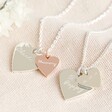 Lisa Angel Ladies' Personalised Sterling Silver Double Wide Heart Charm Necklace