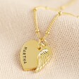 Lisa Angel Gold Personalised Sterling Silver Wing & Heart Charm Necklace
