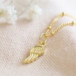Lisa Angel Gold Personalised Sterling Silver Wing Necklace