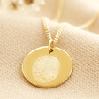 Lisa Angel Gold Personalised Sterling Silver 'Your Fingerprint' Disc Necklace