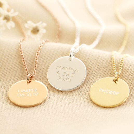 Personalised Sterling Your Fingerprint Disc Necklace | Lisa Angel