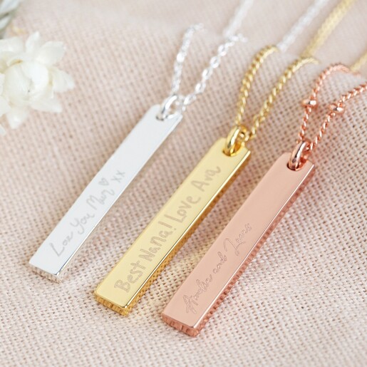 flat vertical bar necklace