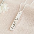 Lisa Angel Silver Personalised 'Your Handwriting' Flat Bar Pendant Necklace