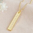 Lisa Angle Gold Personalised 'Your Handwriting' Flat Bar Pendant Necklace