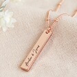 Lisa Angel Rose Gold Personalised 'Your Handwriting' Flat Bar Pendant Necklace