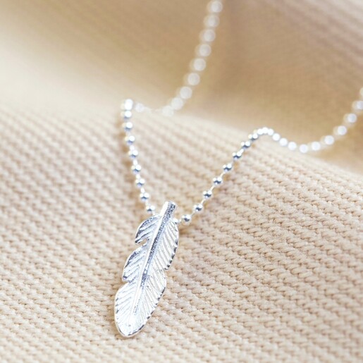 simply silver feather necklace