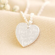 Lisa Angel Special Sterling Silver Quote Heart Charm Necklace