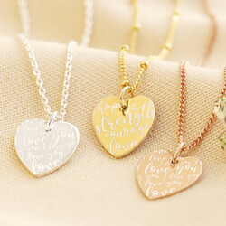 Sterling Silver Quote Heart Charm Necklace