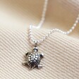 Lisa Angel Sterling Silver Vintage Style Turtle Pendant Necklace