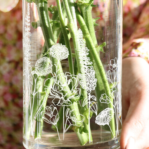 Personalised Wildflower Cylinder Glass Vase