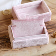 Inside of Lisa Angel Personalised Pink Velvet Bracelet Box