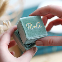 Personalised Green Velvet Earrings Box