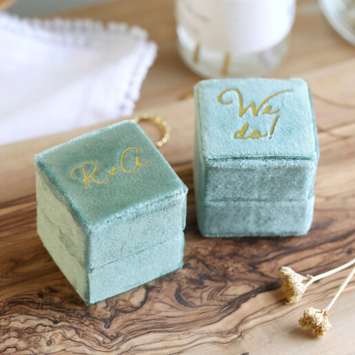 Lisa Angel Personalised Green Velvet Earrings Box