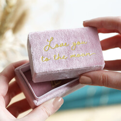 Personalised Pink Velvet Bracelet Box