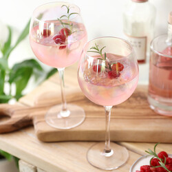 Set of Two Iridescent Gin Glasses
