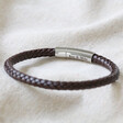 Lisa Angel Men's Personalised Engraved 'Trigger Happy' Leather Bracelet in Brown