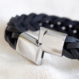 Men's Thick Black Woven Leather Bracelet