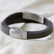 Lisa Angel Men's Personalised Magnetic Anniversary Bar and Leather Wrap Bracelet