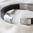 Lisa Angel Men's Personalised Anniversary Bar and Leather Wrap Bracelet